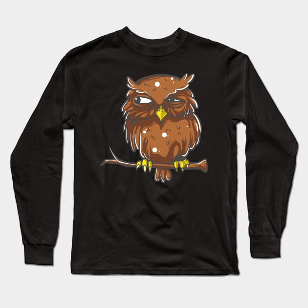 Owl character is watching Long Sleeve T-Shirt by Frispa